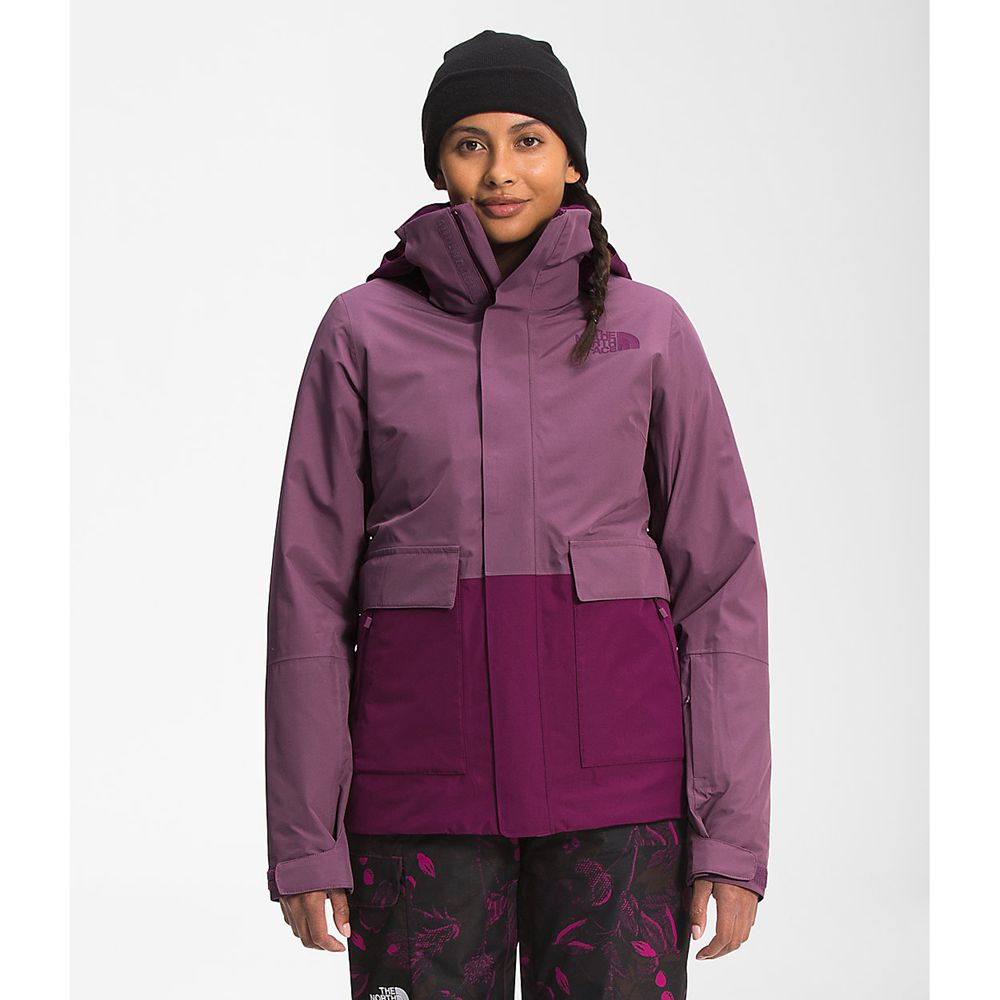 The North Face Insulated Jacket Womens Australia - The North Face Garner Triclimate® Purple / Black